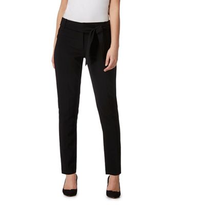 Black tapered petite trousers